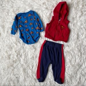 Superman 3-piece Baby Size 0-3 Months Outfit Set